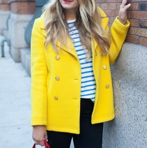 J Crew Yellow Womens Pea Coat